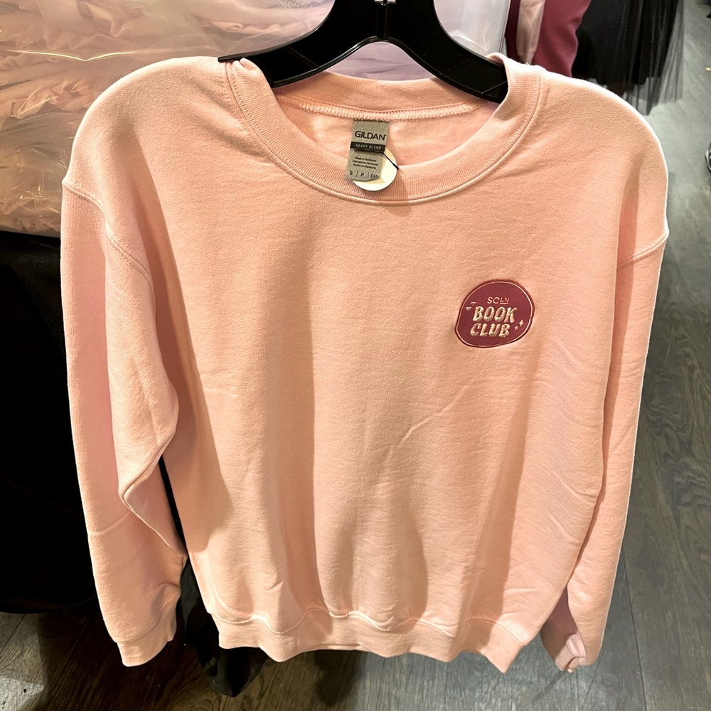 Stoney Clover Lane Book Club Sweatshirt. Pink. Size small.